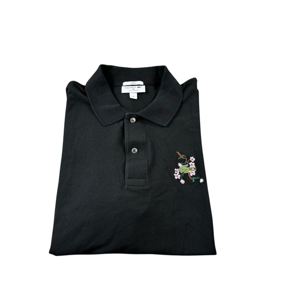 Lacoste Other - Lacoste Black Made In Japan Cherry Blossom Men's Cotton Polo Shirt Size XL